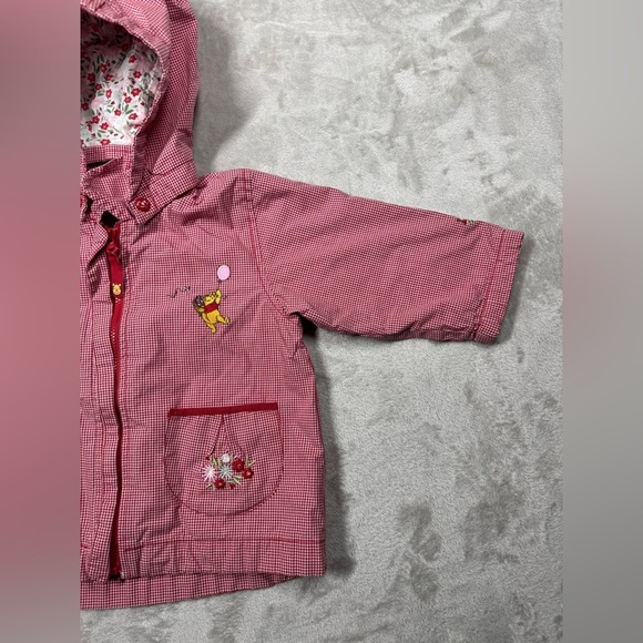 Disney X H&M Winnie the Pooh Vintage Style Red White Gingham Plaid Jacket 6-9M - Picture 6 of 16